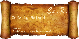 Csáky Roland névjegykártya