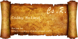 Csáky Roland névjegykártya